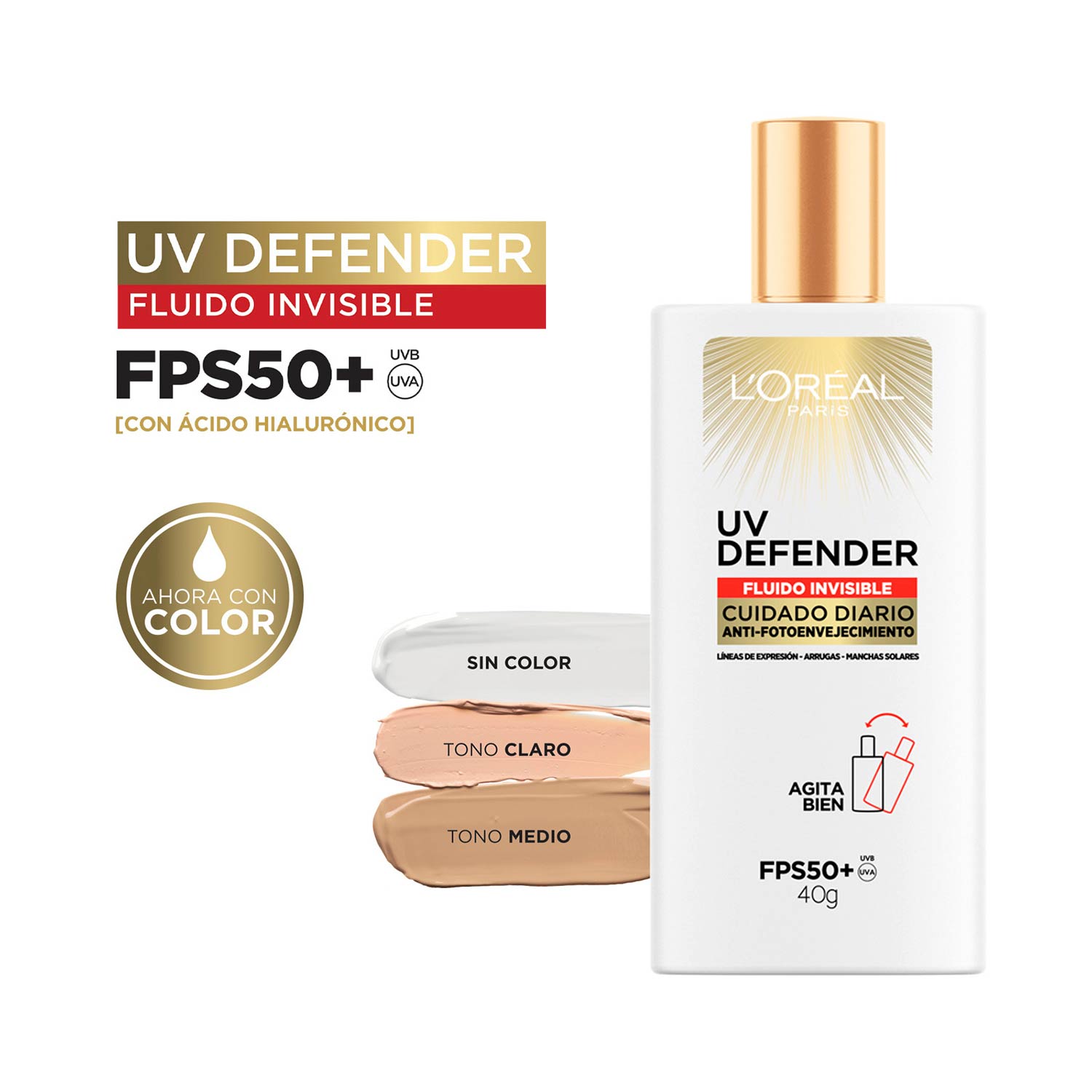 UV Defender Fluido Claro FPS50+ L’Oréal Paris