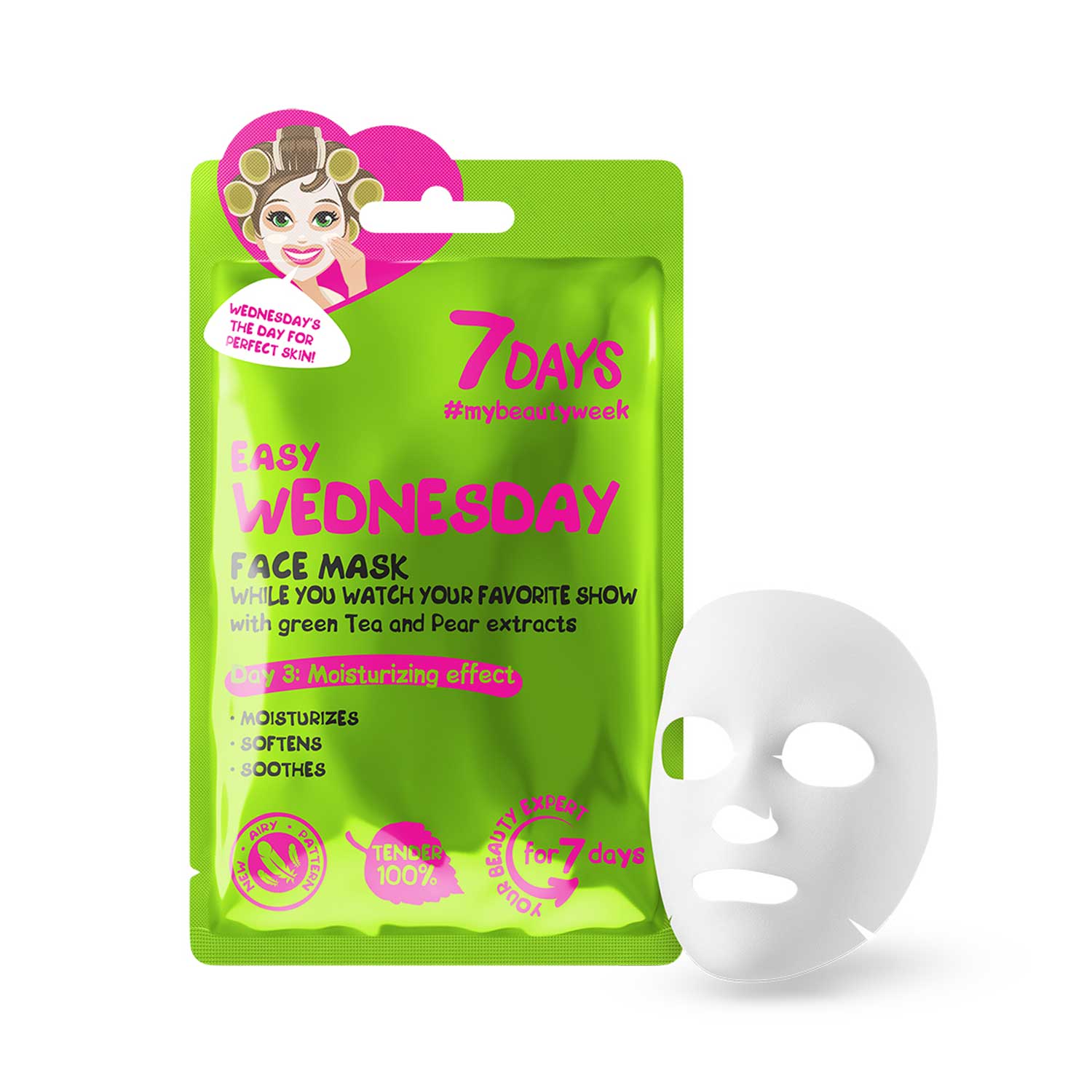 7DAYS FACE MASK EASY WEDNESDAY GREEN TEA &amp; PEAR