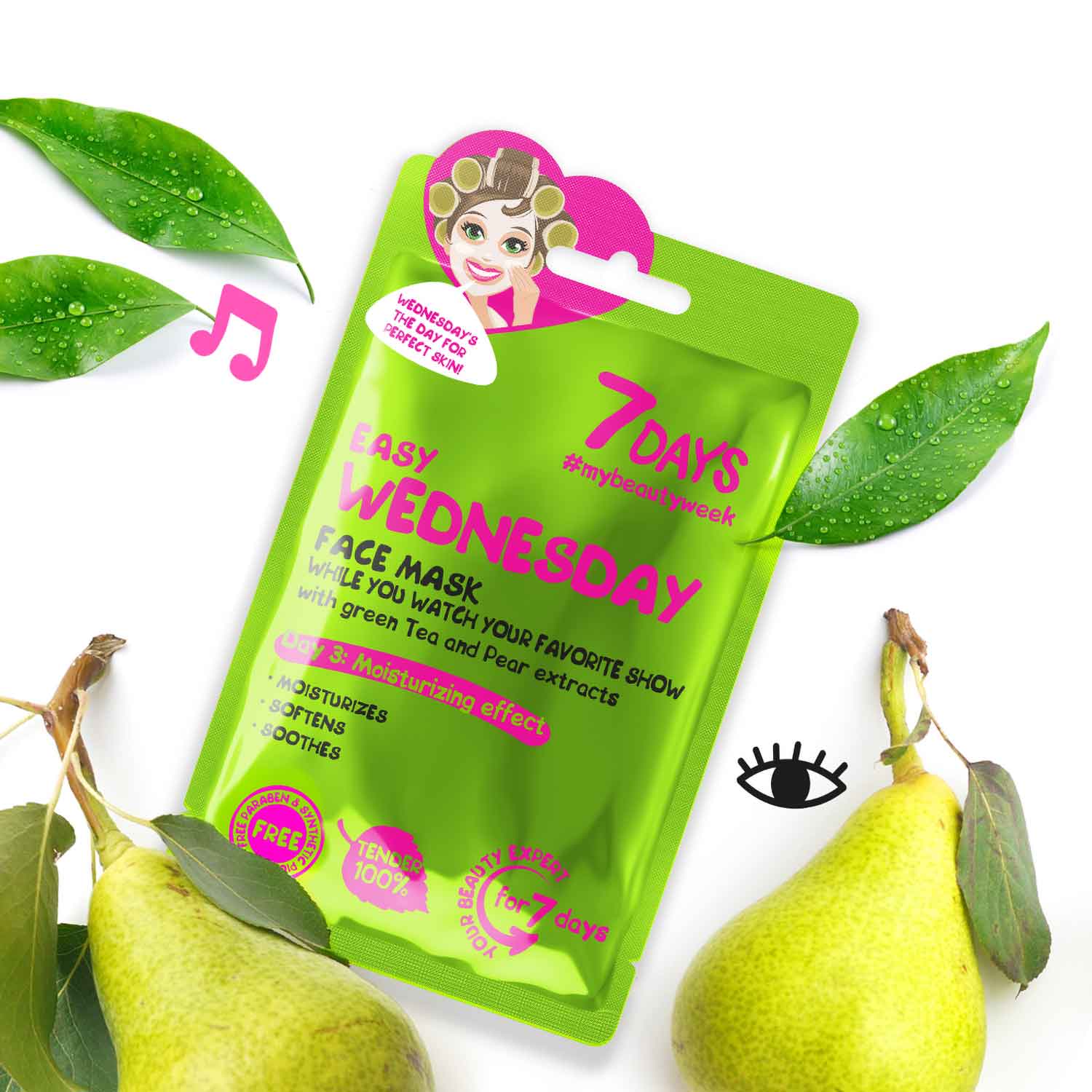 7DAYS FACE MASK EASY WEDNESDAY GREEN TEA &amp; PEAR