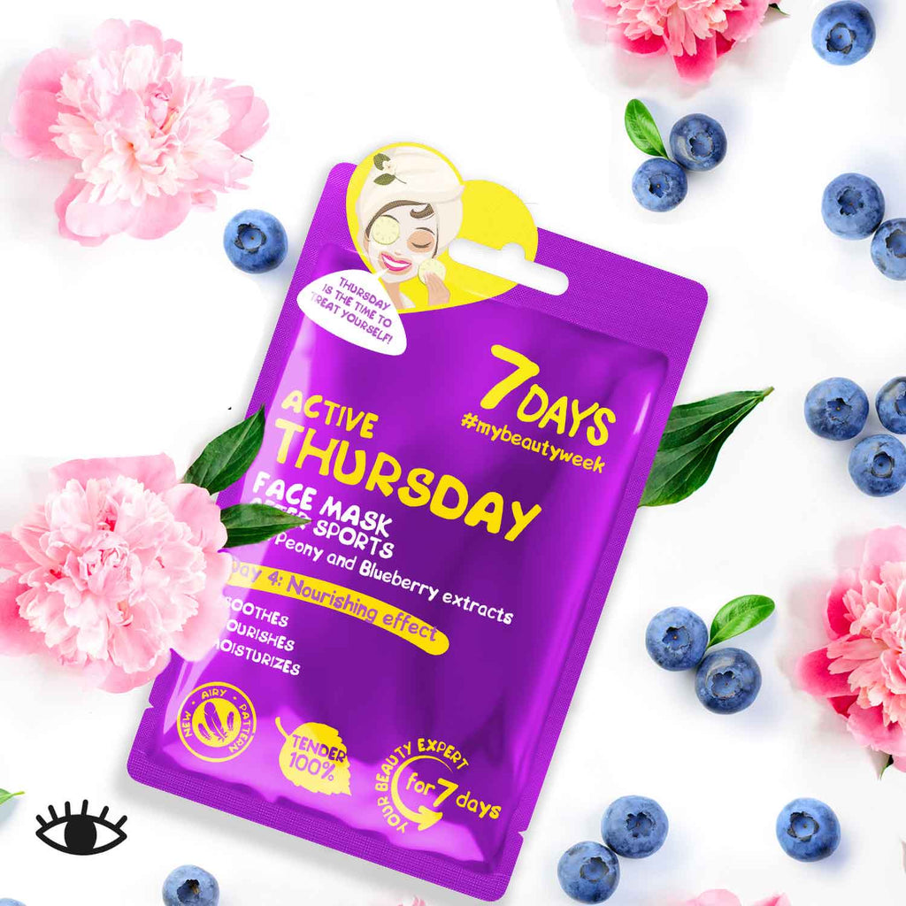 7DAYS FACE MASK ACTIVE THURSDAY PEONY &amp; BLUEBERRY