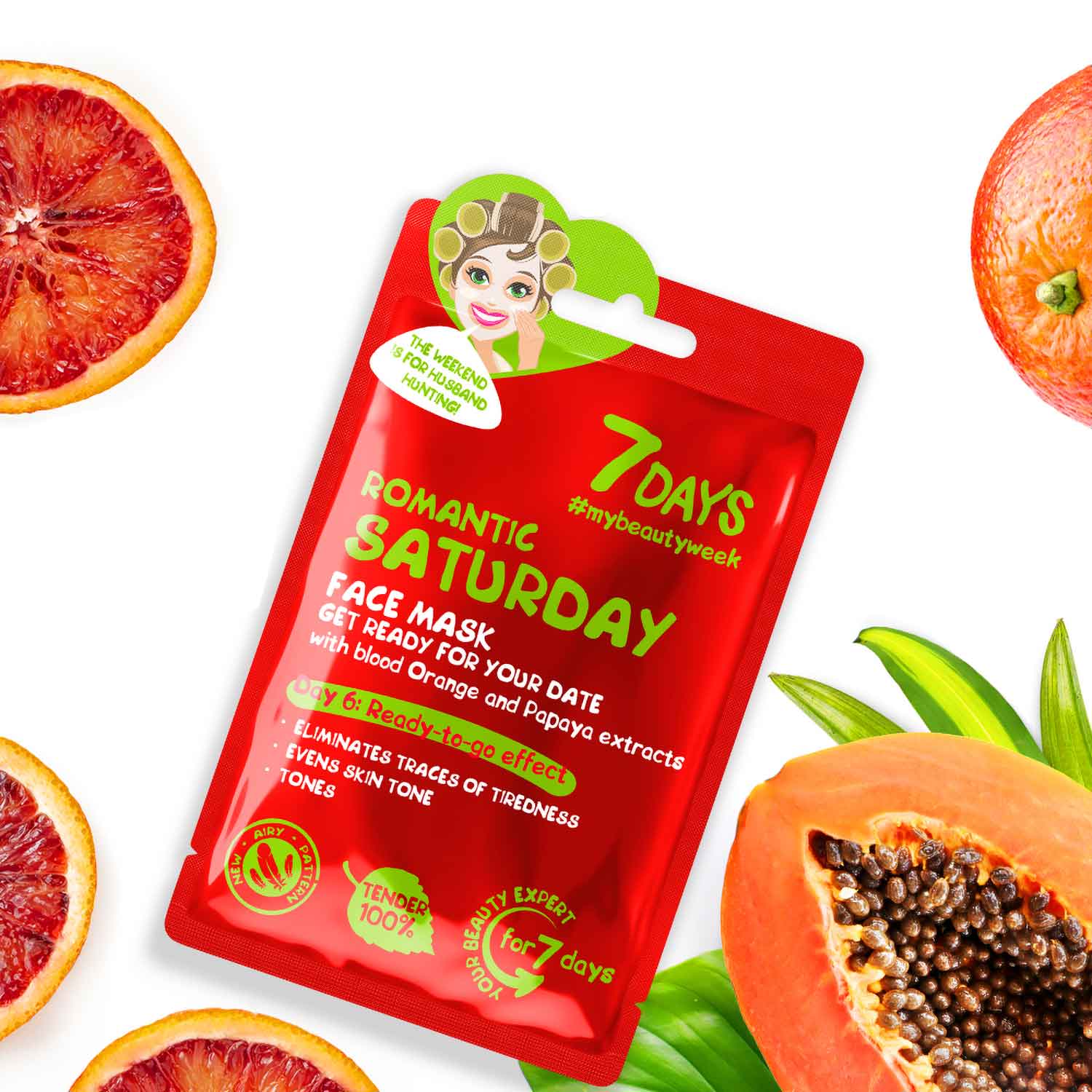 7DAYS FACE MASK ROMANTIC SATURDAY BLOOD ORANGE &amp; PAPAYA
