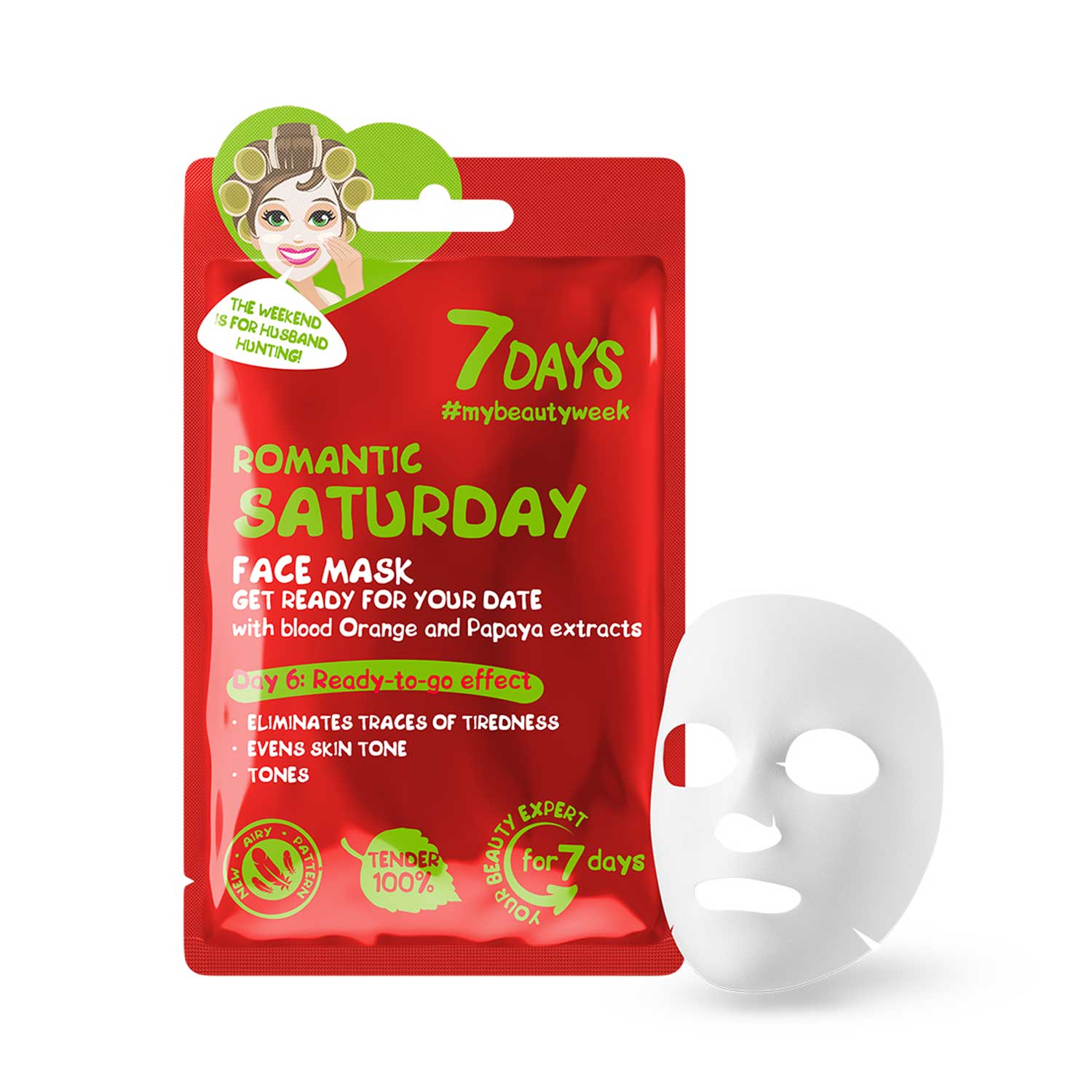 7DAYS FACE MASK ROMANTIC SATURDAY BLOOD ORANGE &amp; PAPAYA