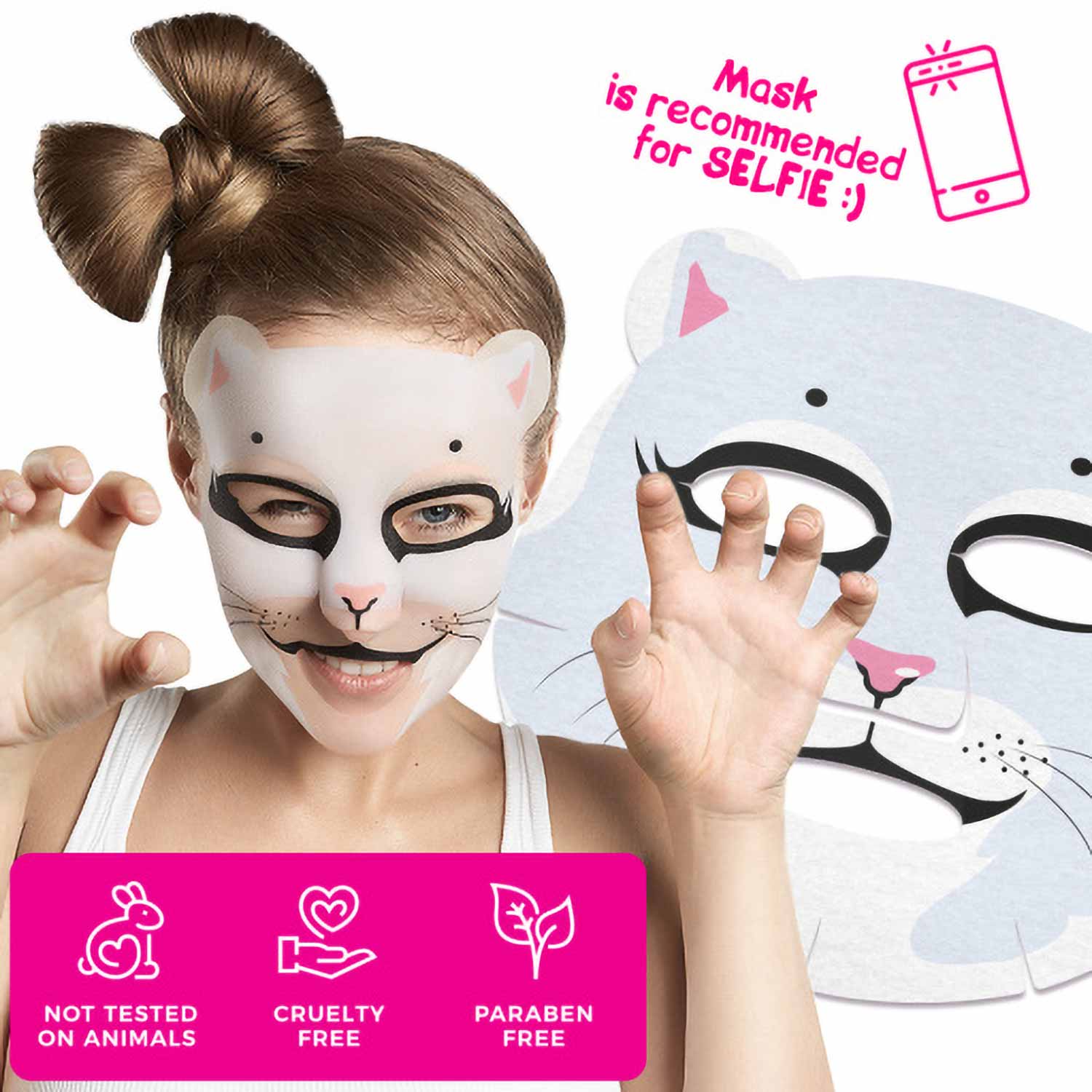 7DAYS ANIMAL MASK PRETTY KITTY RASPBERRY JUICE &amp; LAVENDER