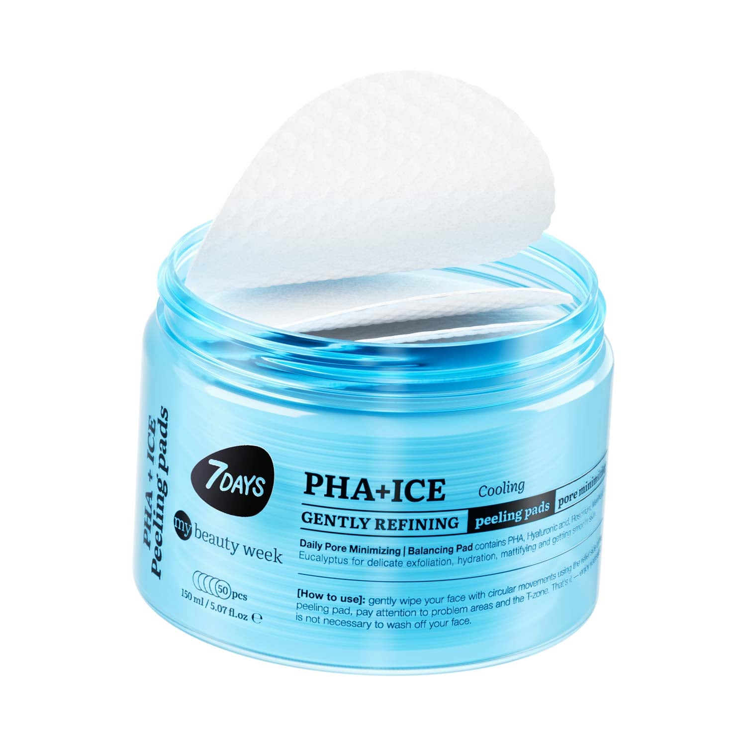 7DAYS MY BEAUTY WEEK GENTLY REFINING COOLING PEELING PADS PHA+ICE